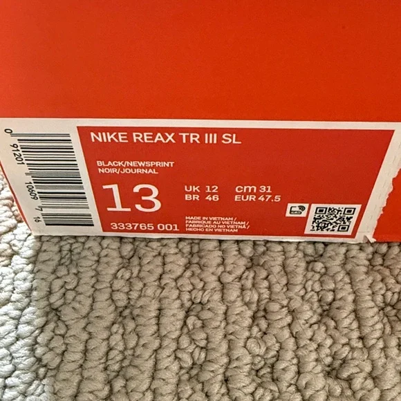 NEW! Men’s NIKE REAX TR III SL- Black      Size 13   333765 001 - Picture 12 of 12